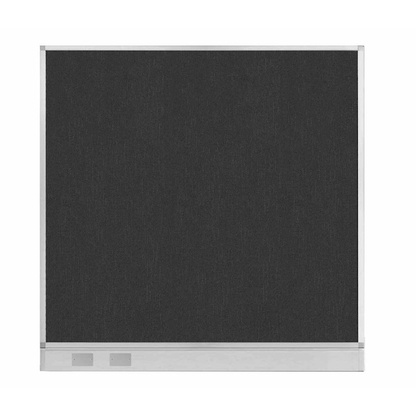 Versare Hush Panel Configurable Cubicle Partition 6' x 6' Black Fabric w/ Cable Channel 1856331 - main
